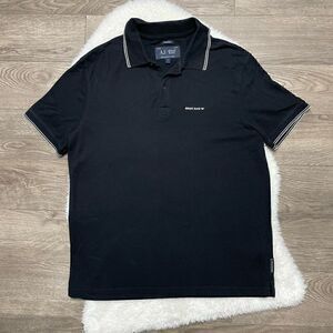 Armani Jeans AJ Mens Small or Womens Large Black Short Sleeve Polo Shirt